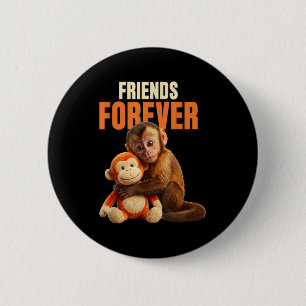 Badge Rond 5 Cm Bébé singe frappe amis pour toujours