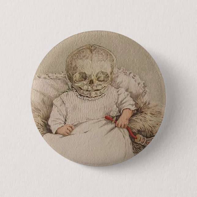 Badge Rond 5 Cm Bébé squelettique (Devant)
