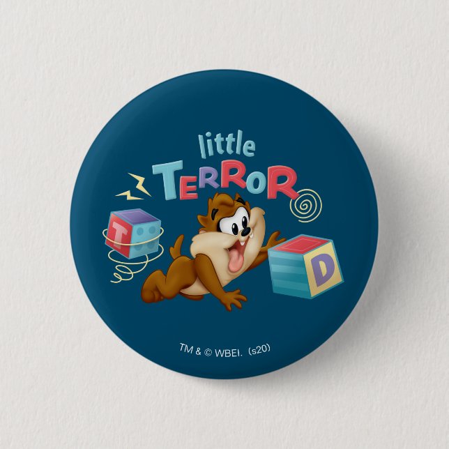 Badge Rond 5 Cm Bébé Taz| Petite terreur (Devant)