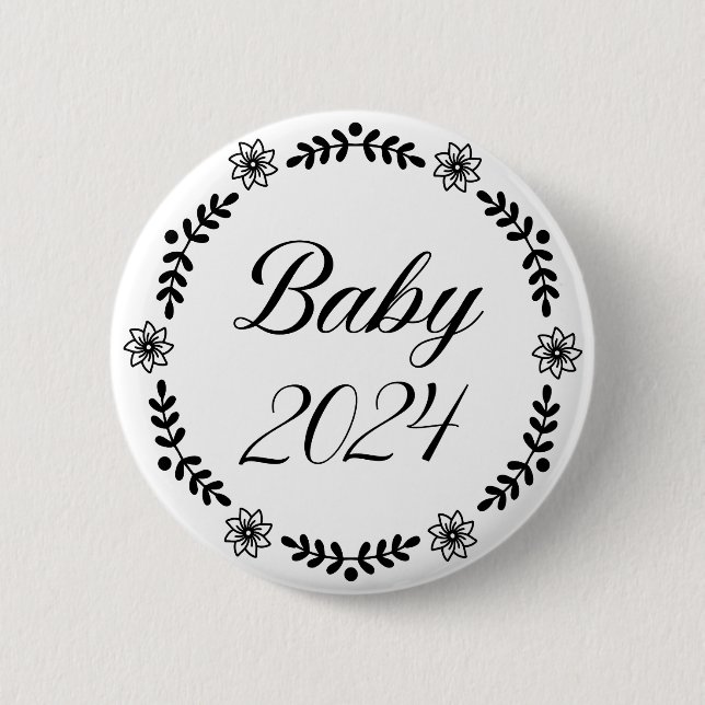Badge Rond 5 Cm Bébés 2024 | Annoncer la grossesse | bébé 2024 (Devant)