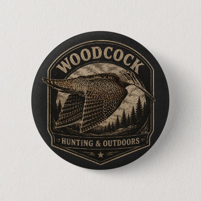Badge Rond 5 Cm Bécasse  (Devant)