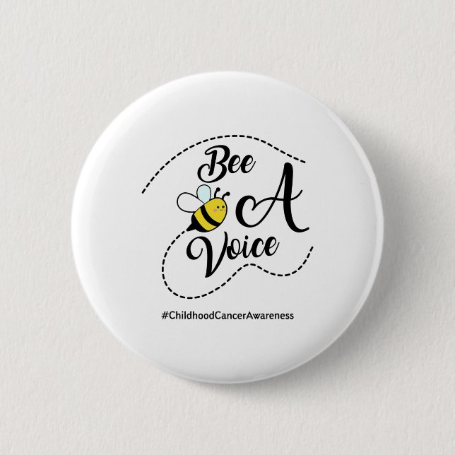 Badge Rond 5 Cm Bee A Voice Childhood Cancer Awareness  (Devant)