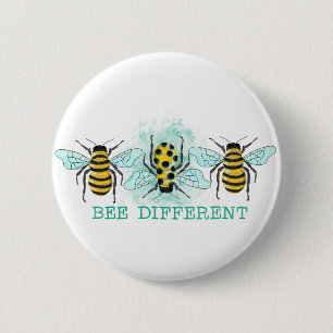 Badge Rond 5 Cm Bee Different Bumble Bee Trio