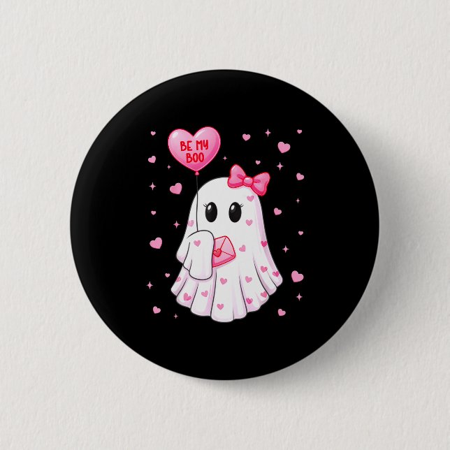 Badge Rond 5 Cm Bee My Boo Heart Boo Ghost Valentine Outfit Women  (Devant)