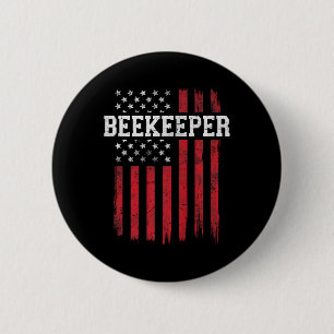 Badge Rond 5 Cm Beekeeper Drapeau américain Patriot Patriotique Us