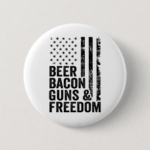 Badge Rond 5 Cm Beer Bycon Guns Et Liberté Drapeau Américain Usa B
