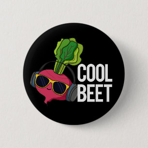 Badge Rond 5 Cm Beet cool Funny Veggie Pun Dark BG
