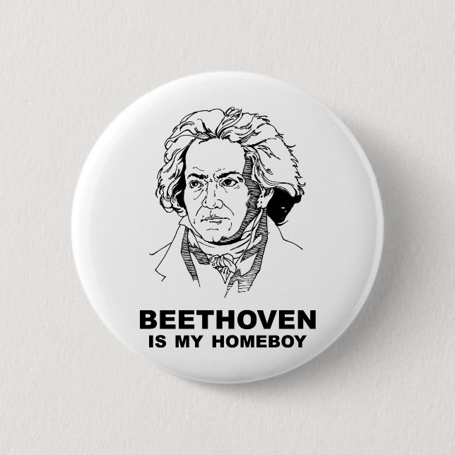 Badge Rond 5 Cm Beethoven (Devant)