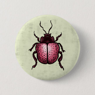 Badge Rond 5 Cm Beetle Rose Cute Bute Art - Insect Lover