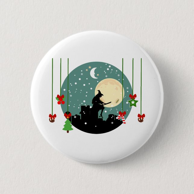 Badge Rond 5 Cm befana de noël épiphanie (Devant)