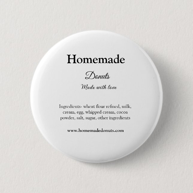 Badge Rond 5 Cm beignets faits maison avec amour ajouter site de t (Devant)