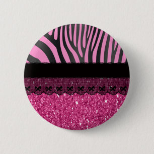 Badge Rond 5 Cm Bel effet girly élégant de parties scintillantes