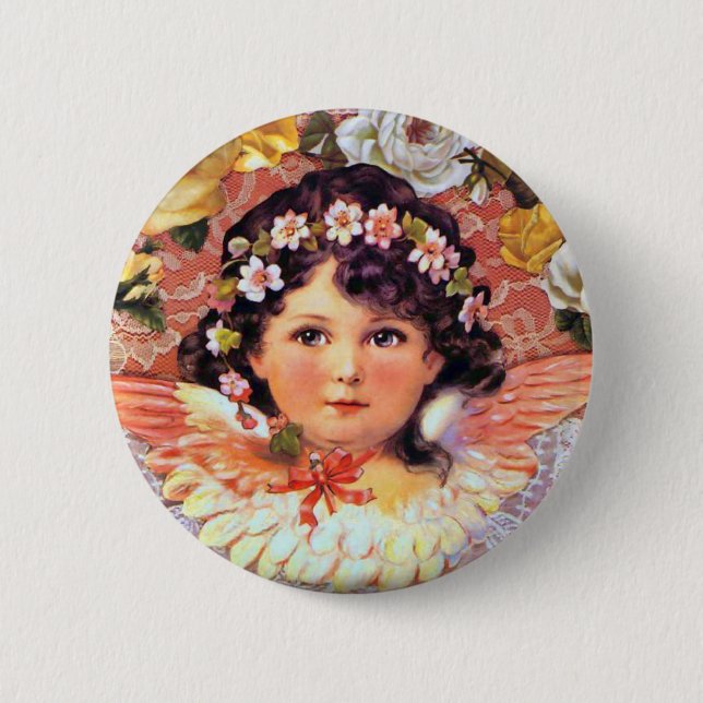 Badge Rond 5 Cm Bel enfant d'ange (Devant)