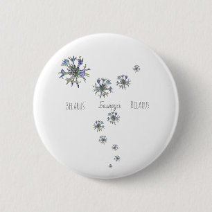 Badge Rond 5 Cm Belarus Беларусь Corn National Flower Button Pin