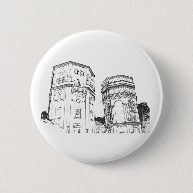 Badge Rond 5 Cm Belarus Grodno Water Towers (Devant)