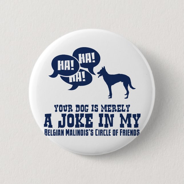Badge Rond 5 Cm Belge Malinois (Devant)