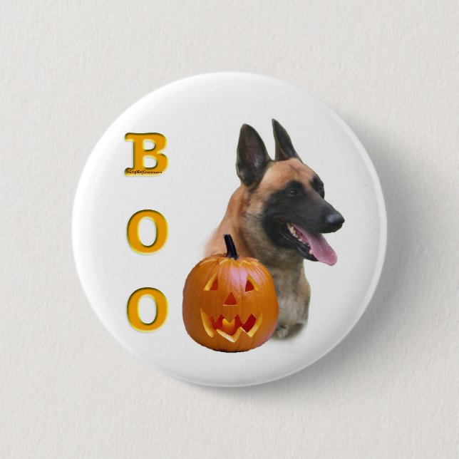 Badge Rond 5 Cm Belge Malinois Boo (Devant)