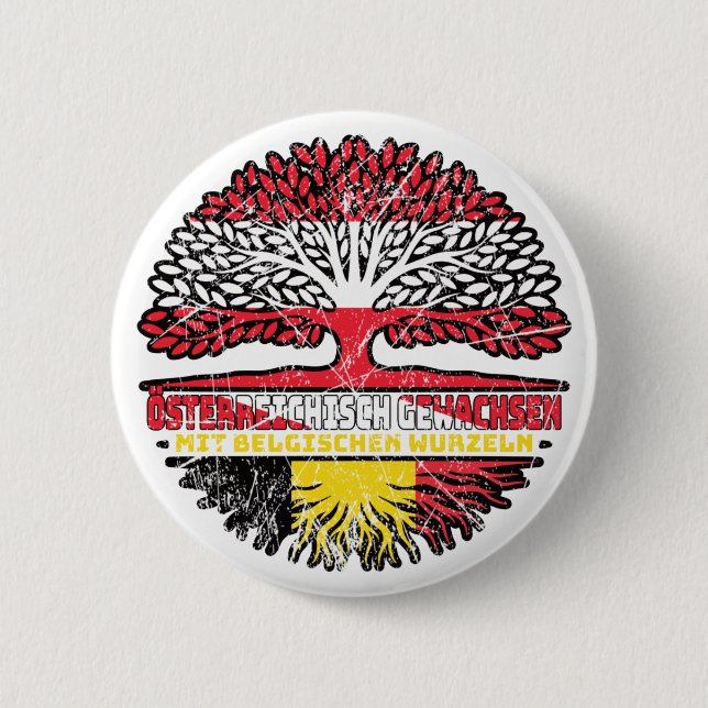 Badge Rond 5 Cm Belgique Belgique Autriche Autriche Baum (Devant)