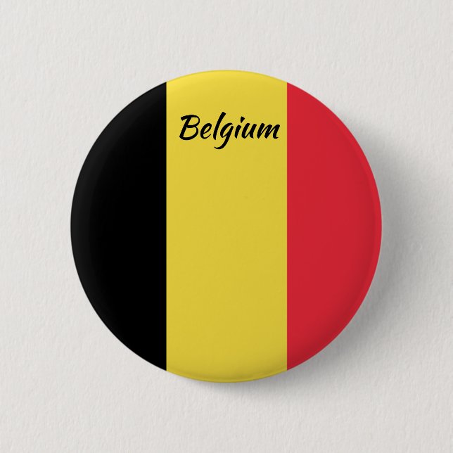 Badge Rond 5 Cm Belgium Flag Round Button (Devant)
