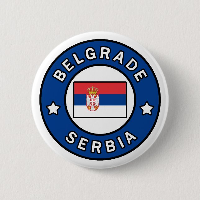 Badge Rond 5 Cm Belgrade Serbie (Devant)