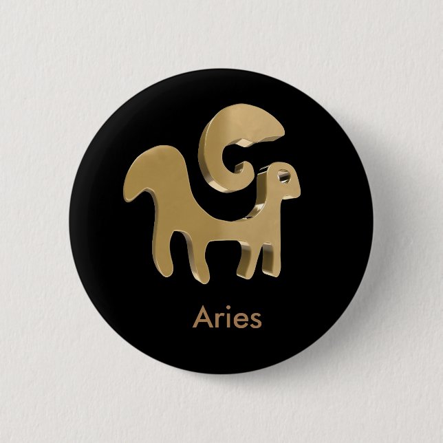 Badge Rond 5 Cm Bélier, Ariete (Devant)