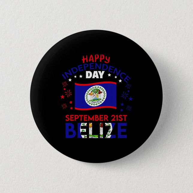 Badge Rond 5 Cm Belize 43e anniversaire de l'indépendance Belizean (Devant)