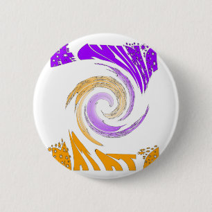 Badge Rond 5 Cm Belle Art Moderne Design : Tourbillon violet et or