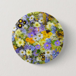 Badge Rond 5 Cm Belle Baie de Fleurs colorées