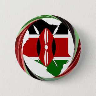 Badge Rond 5 Cm Belle belle carte Kenyan Whirlwind Design