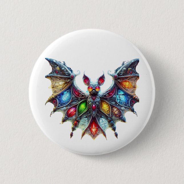 Badge Rond 5 Cm Belle chauve-souris (Devant)