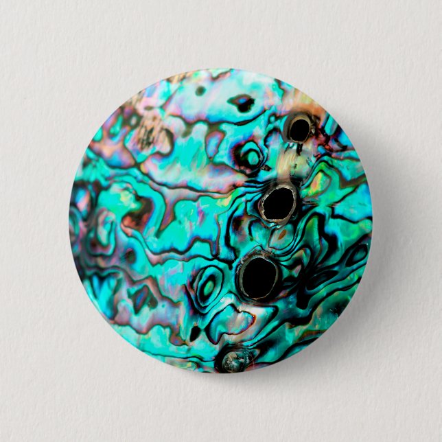 Badge Rond 5 Cm Belle coquille d'ormeau turquoise (Devant)