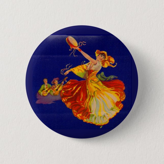 Badge Rond 5 Cm belle danseuse espagnole (Devant)