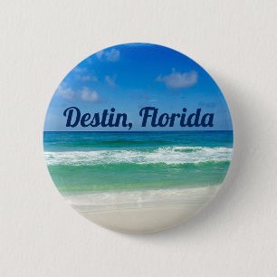 Badge Rond 5 Cm Belle Destin Beach Balnéaire Voyage Photographie
