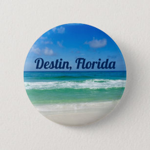 Badge Rond 5 Cm Belle Destin Beach Balnéaire Voyage Photographie