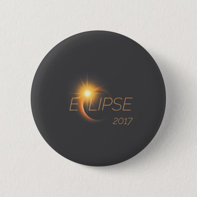 Badge Rond 5 Cm Belle éclipse solaire Graphique 2017  (Devant)