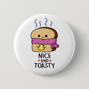 Badge Rond 5 Cm Belle Et Cute Toast Beurre Pun