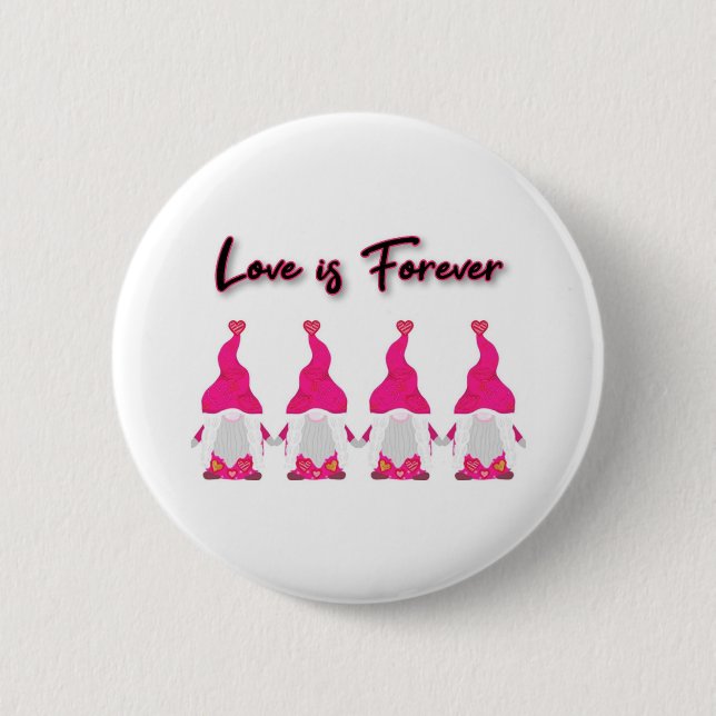 Badge Rond 5 Cm Belle et unique valentines gnomes (Devant)