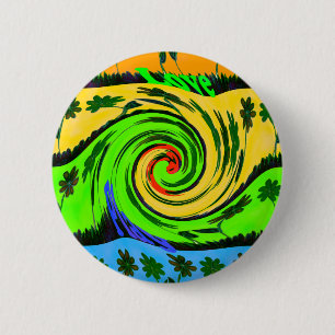 Badge Rond 5 Cm Belle Extraordinaire vague d'été vague de couleurs