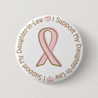Badge Rond 5 Cm Belle-fille rose de soutien de cancer du sein de