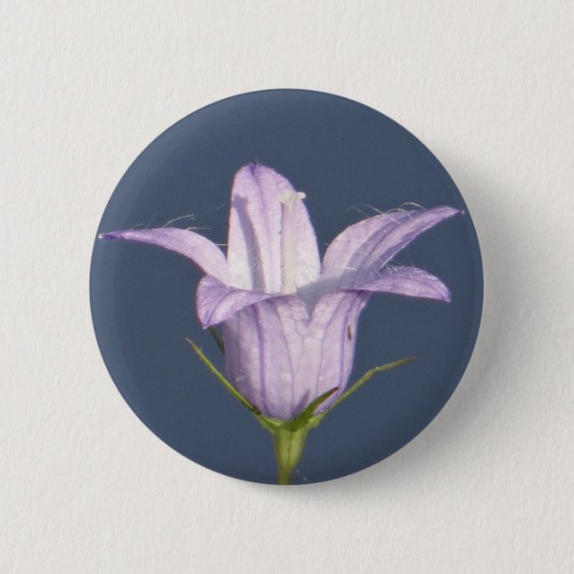 Badge Rond 5 Cm Belle fleur de cloche bleue (Devant)