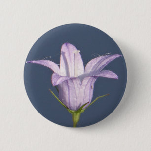 Badge Rond 5 Cm Belle fleur de cloche bleue
