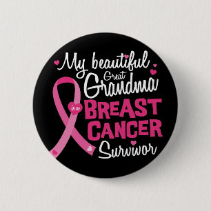 Badge Rond 5 Cm Belle grand grand-mère Cancer du sein Survivant
