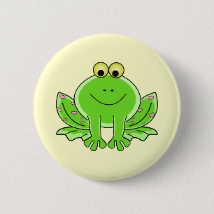 Badge Rond 5 Cm Belle grenouille