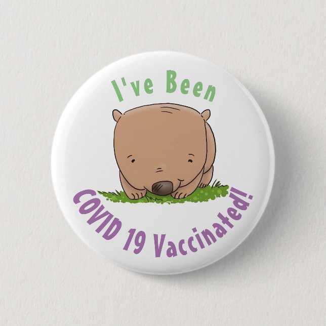 Badge Rond 5 Cm Belle illustration de dessin animé de bébé wombat (Devant)