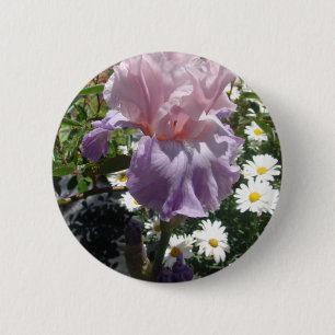 Badge Rond 5 Cm Belle Iris Fleur violet Fleur Photo