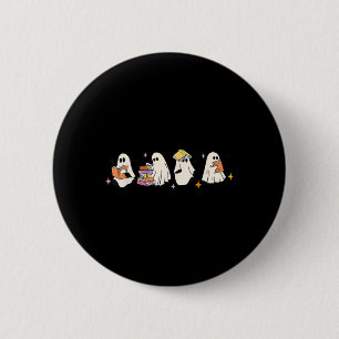 Badge Rond 5 Cm Belle Lecture Ghost Halloween Ghost Livre Éffrayan