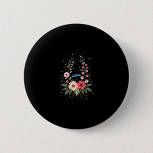 Badge Rond 5 Cm Belle Libellule Art Aquarelle Amoureux des Insecte