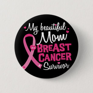 Badge Rond 5 Cm Belle maman Cancer du sein Survivant Fils de la fi