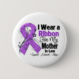 Badge Rond 5 Cm Belle-mère - ruban de Cancer pancréatique