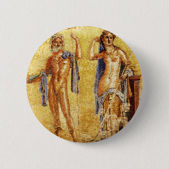Badge Rond 5 Cm BELLE mosaïque de Pompeii (Devant)